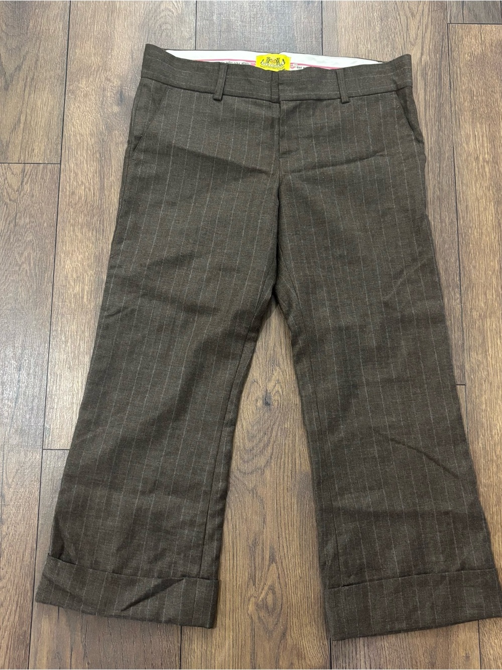 Vintage Y2K Juicy Couture Cropped Trousers Pants Cuffed Wide Leg, Size 27
